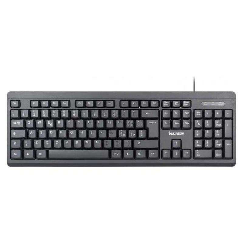 Vultech KEY-609 Tastiera USB 2.0 QWERTY Italiana, 105 Tasti, Nera