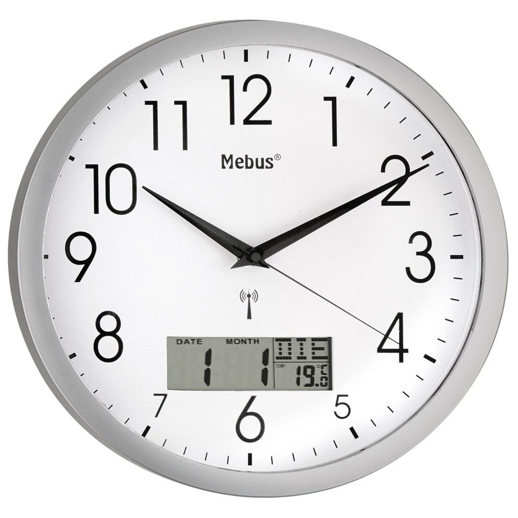 Mebus 19422 Orologio da Parete Radiocontrollato con Data e Temperatura Mebus 19422 Orologio da Parete Radiocontrollato con Data e Temperatura
