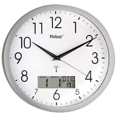 Mebus 19422 Orologio da Parete Radiocontrollato con Data e Temperatura