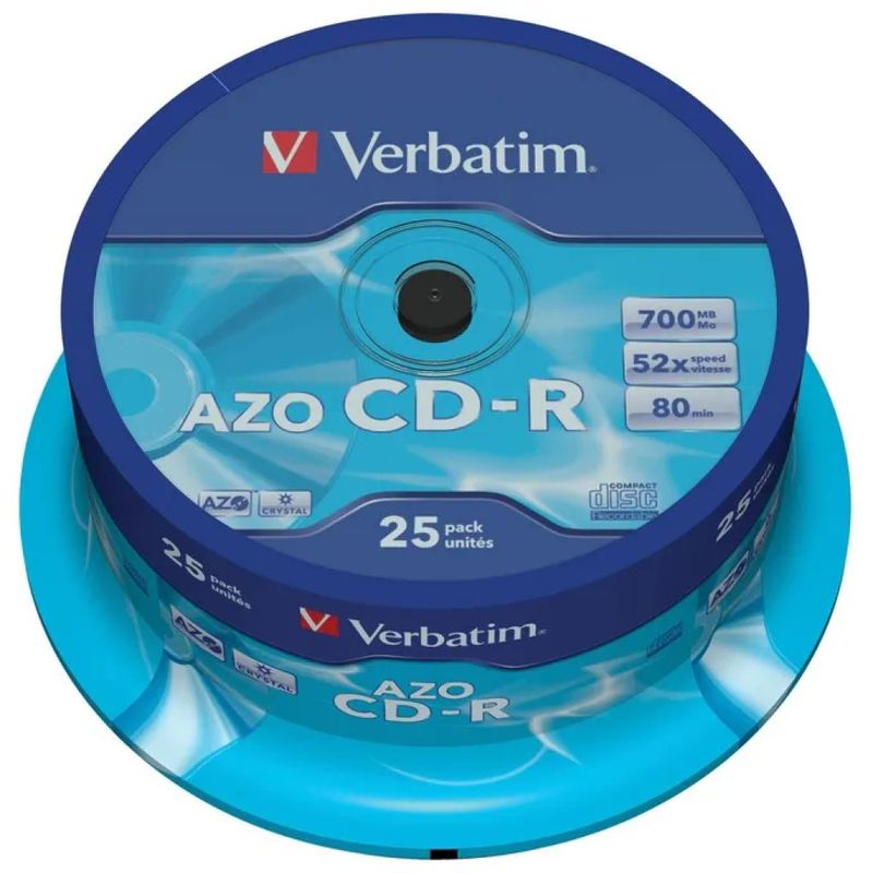 Verbatim CD-R AZO 80 minuti 48x, confezione da 25