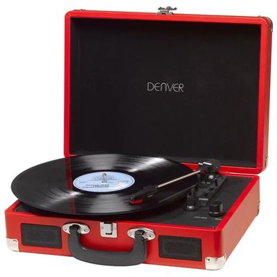 Denver VPL-120 Giradischi USB Rosso con Altoparlanti Integrati Denver VPL-120 Giradischi USB Rosso con Altoparlanti Integrati