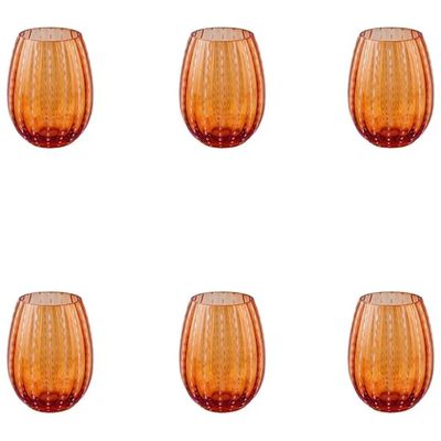 VDE TIVOLI 1996 Villa d’Este Shiraz – Set 6 bicchieri da acqua in vetro ambra, 525 ml