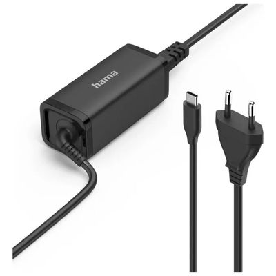 Hama 00200023 Alimentatore USB-C GaN 65 W per Notebook, Nero