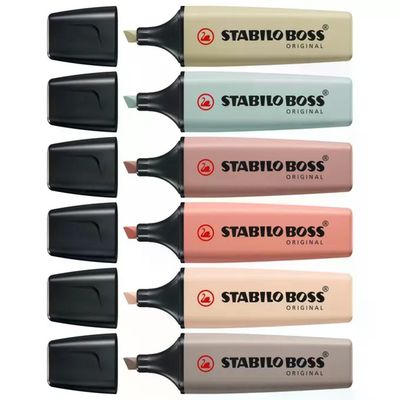 STABILO BOSS NatureColors – Set da 6 evidenziatori a punta smussata STABILO BOSS NatureColors – Set da 6 evidenziatori a punta smussata