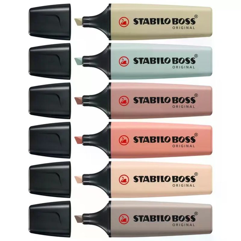 STABILO BOSS NatureColors – Set da 6 evidenziatori a punta smussata