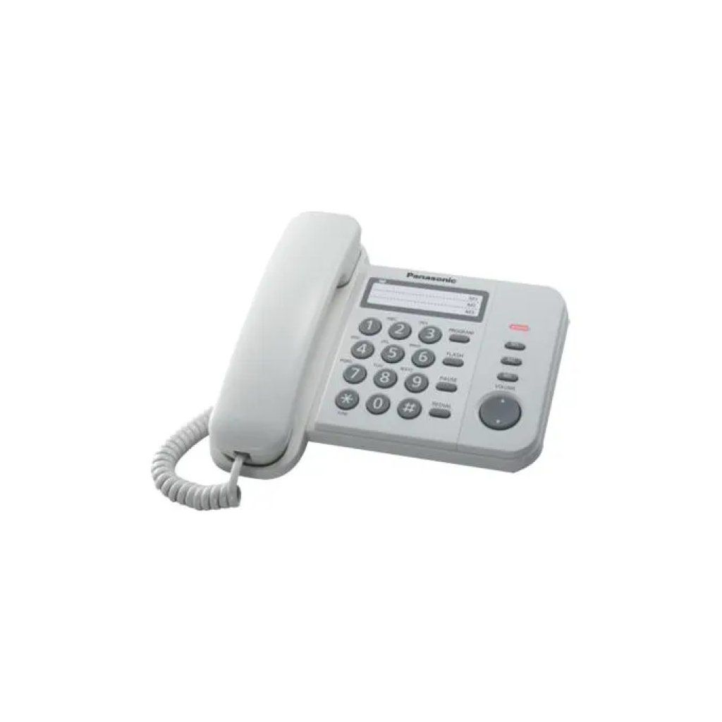 Panasonic KX-TS520EX1W Telefono Fisso Analogico con Filo, Bianco