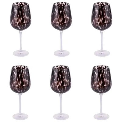VDE TIVOLI 1996 Villa d’Este Jamila – Set 6 calici da vino in vetro, 510 ml, con pallini neri