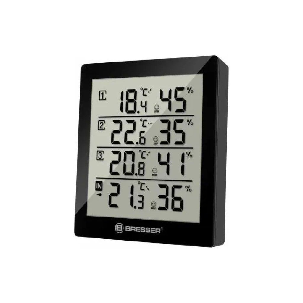 BRESSER Temeo Hygro Quadro – Termoigrometro con 3 sensori wireless BRESSER Temeo Hygro Quadro – Termoigrometro con 3 sensori wireless