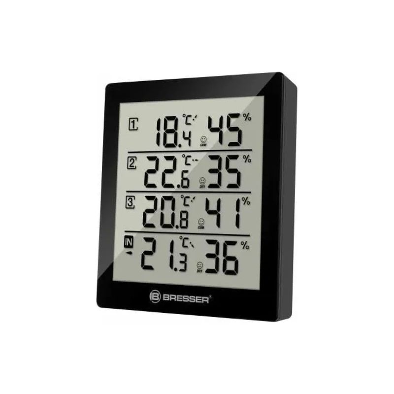 BRESSER Temeo Hygro Quadro – Termoigrometro con 3 sensori wireless