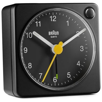 Braun BC 02 XB Sveglia Analogica al Quarzo Nera con Luce