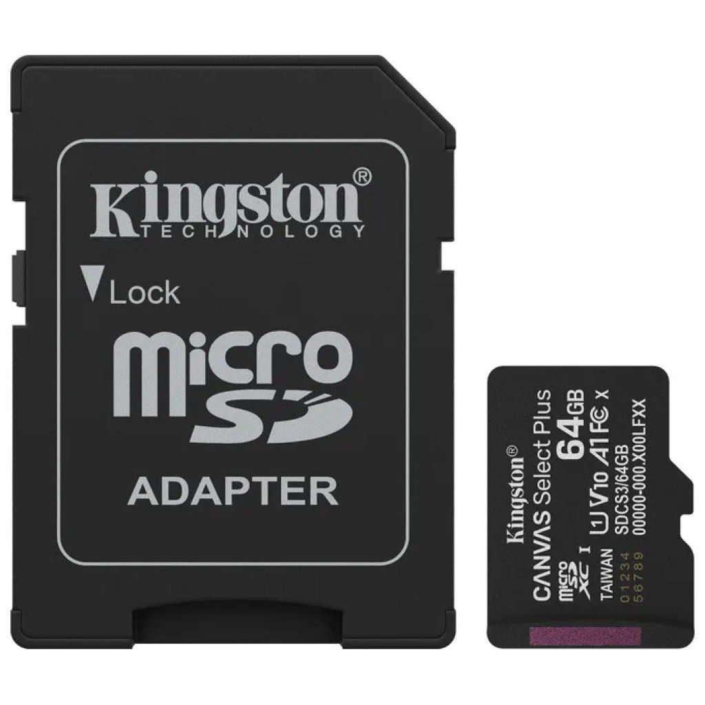 Kingston Canvas Select Plus microSDXC 64GB con adattatore SD Kingston Canvas Select Plus microSDXC 64GB con adattatore SD