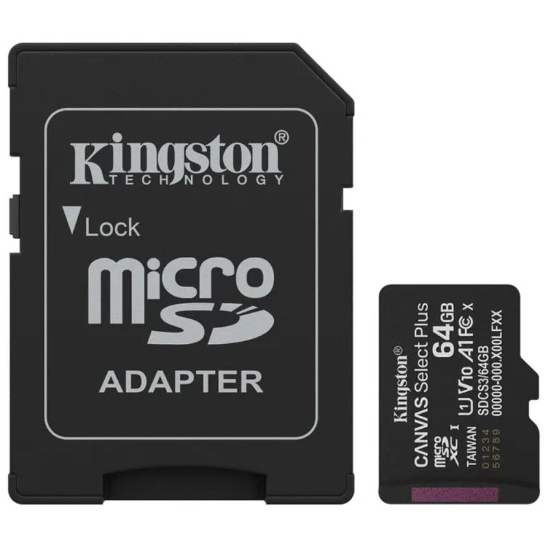 Kingston Canvas Select Plus microSDXC 64GB con adattatore SD
