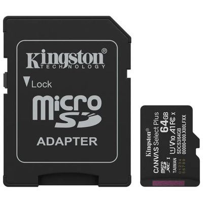 Kingston Canvas Select Plus microSDXC 64 GB con adattatore SD