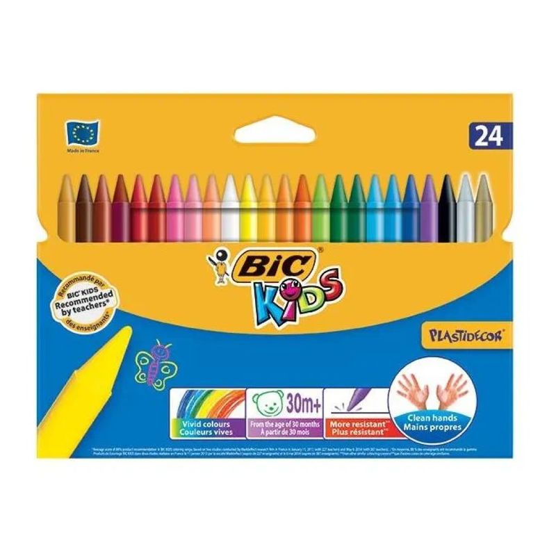 BIC Kids Plastidecor – Pastelli a cera, 24 colori BIC Kids Plastidecor – Pastelli a cera, 24 colori