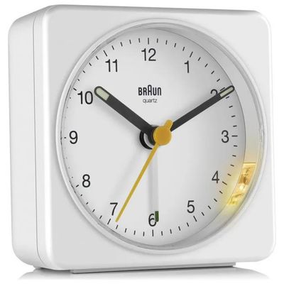 Braun BC 03 W Sveglia Analogica al Quarzo Bianca