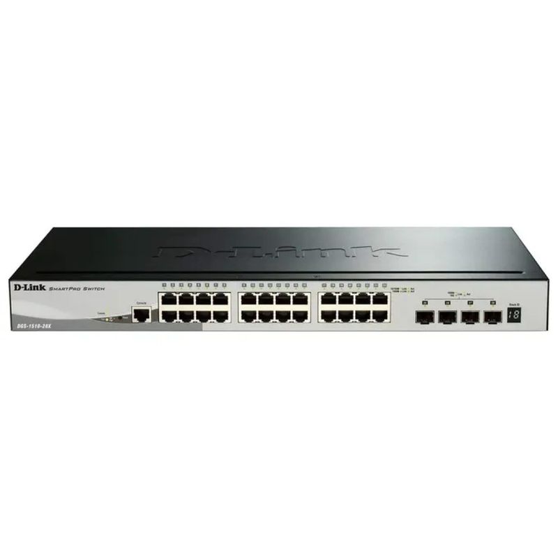 D-Link DGS-1510-28X Switch gestito L3, 24 porte Gigabit e 4 slot SFP+ 10G