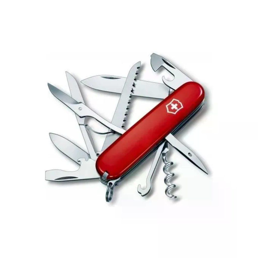 Victorinox Huntsman – Coltello multiuso svizzero rosso, 15 funzioni