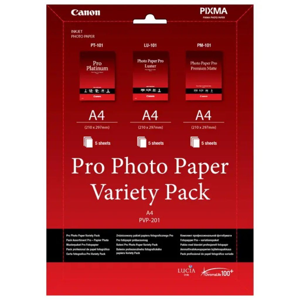 Canon PVP-201 – Carta fotografica A4 assortita Canon PVP-201 – Carta fotografica A4 assortita