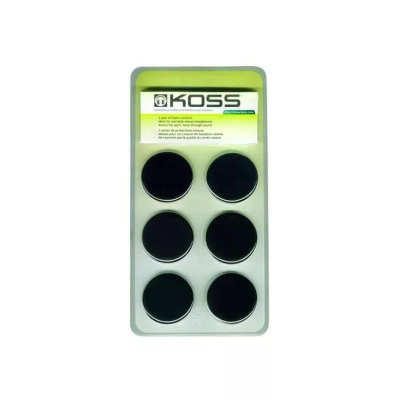 Koss 0021299158227 – Set di 6 cuscinetti auricolari in schiuma nera
