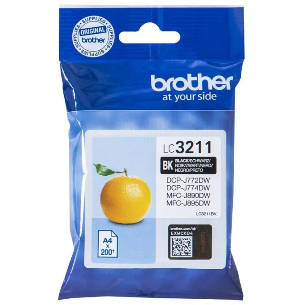 Brother LC3211BK Cartuccia Inkjet Originale Nera, 200 Pagine