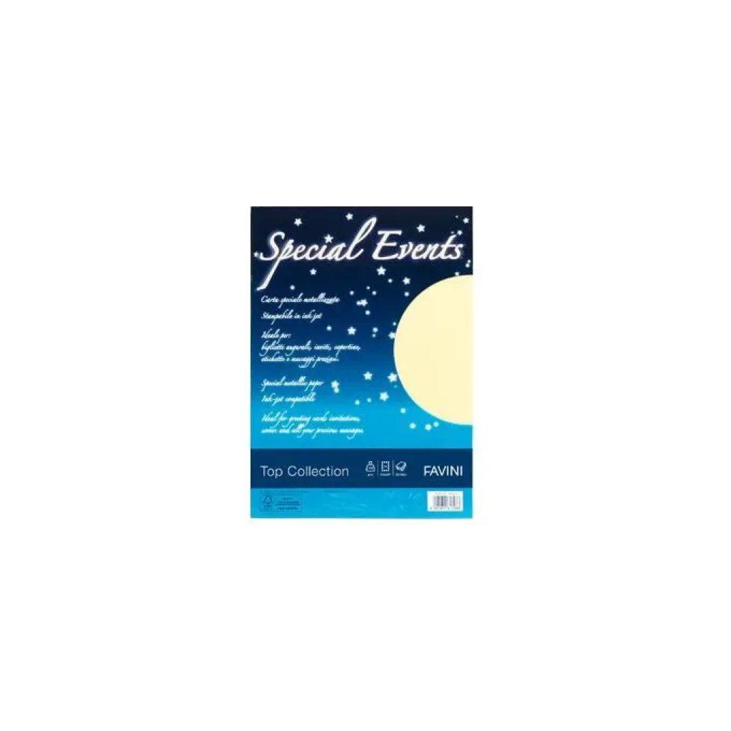 CARTOTECNICA FAVINI Carta metallizzata Favini Special Events crema A4, 120 g/m²