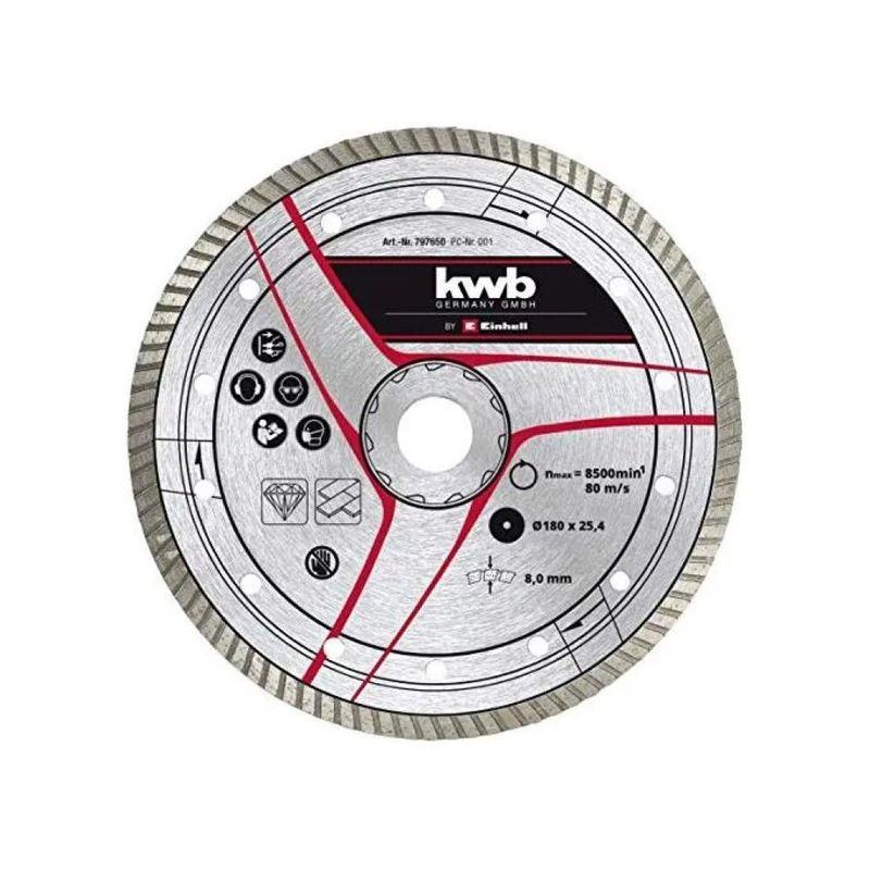 KWB Disco diamantato Turbo 180 mm per gres porcellanato