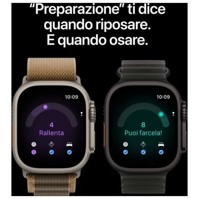 Apple Watch Ultra 4 GPS + Cellular 49 mm in titanio con Trail Loop Sabbia Apple Watch Ultra 4 GPS + Cellular 49 mm in titanio con Trail Loop Sabbia