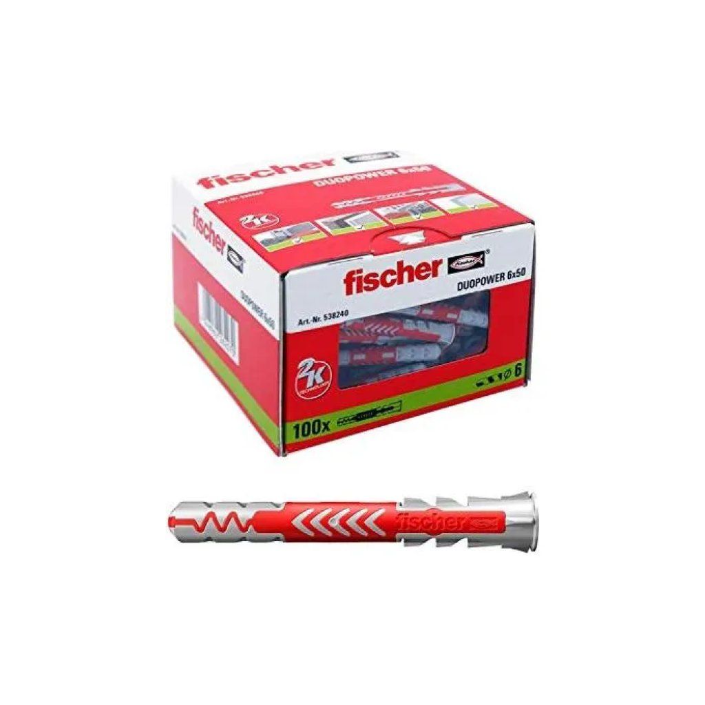 Fischer DUOPOWER 6 × 50 mm – 100 tasselli universali Fischer DUOPOWER 6 × 50 mm – 100 tasselli universali