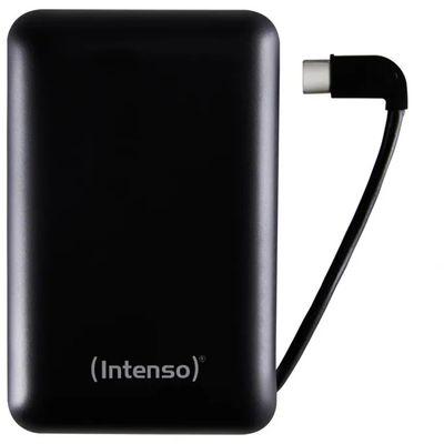 Intenso XC10000 Powerbank 10.000 mAh con Cavo USB-C Integrato, Nero
