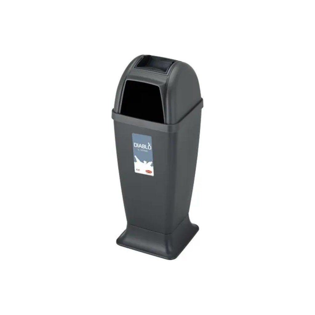 Stefanplast Diablo Cestino con Posacenere 50 L Antracite