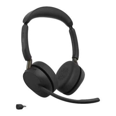 Jabra Evolve3 65 Cuffie Wireless Bluetooth con Microfono, Certificazione Microsoft Teams, USB-C, Nero