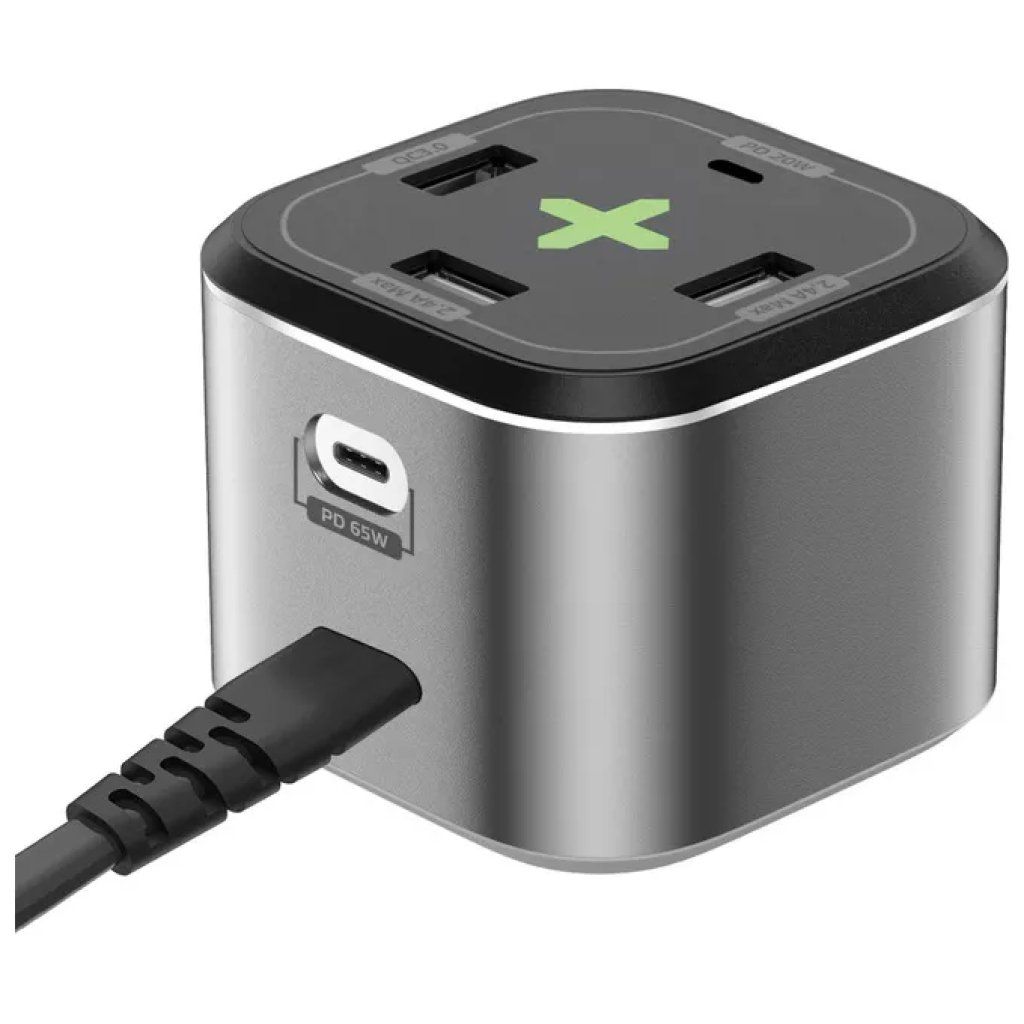 Nilox Caricatore GaN USB-C 100W a 4 Porte con Cavo