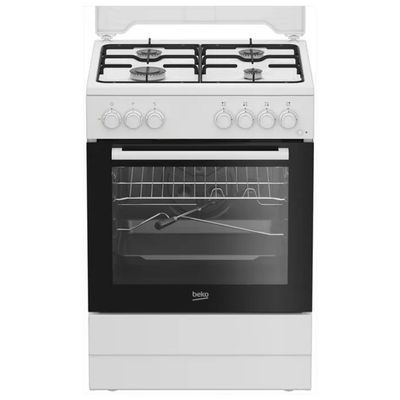 Beko FBST62110ST Cucina a gas 4 fuochi, forno elettrico 73 L, classe A, bianca