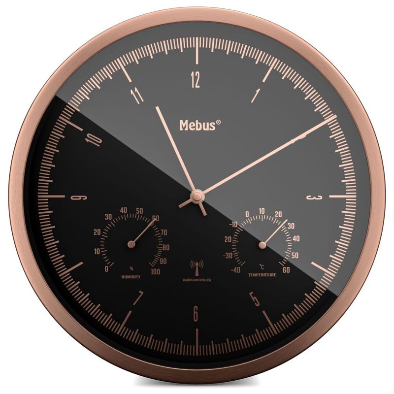 Mebus 19778 Orologio da Parete Radiocontrollato con Termo-Igrometro