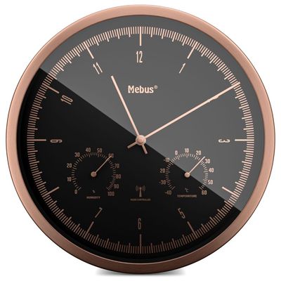 Mebus 19778 Orologio da Parete Radiocontrollato con Termometro e Igrometro