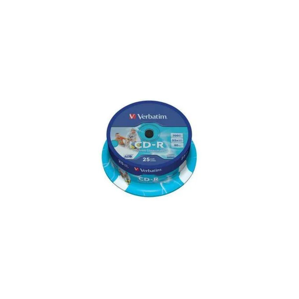 Verbatim CD-R stampabili 700 MB, 80 minuti, 52x – confezione da 25