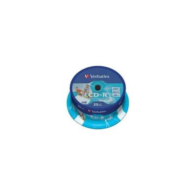 Verbatim CD-R stampabili 700 MB, 80 minuti, 52x – confezione da 25