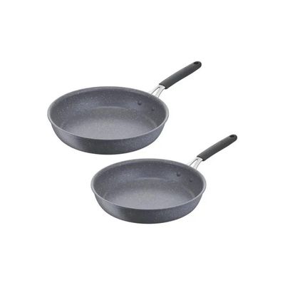 Lagostina Tempra Mineral – Set 2 Padelle Antiaderenti 24 e 28 cm, Grigie
