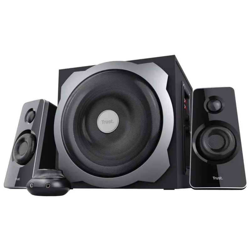 Trust Tytan 2.1 Set di Altoparlanti 60 W con Subwoofer in Legno e Telecomando Trust Tytan 2.1 Set di Altoparlanti 60 W con Subwoofer in Legno e Telecomando