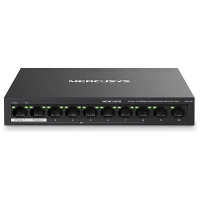 Mercusys Switch di Rete Gestito MS110P Fast Ethernet PoE Nero