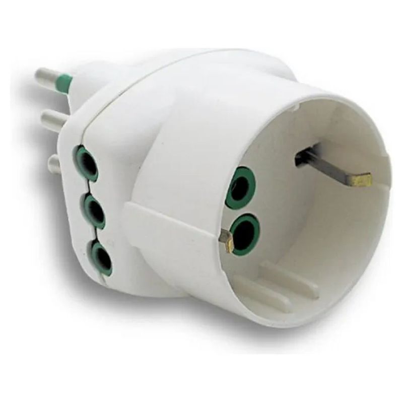 FANTON 82240 Adattatore Triplo 16A con Schuko e Prese Bipasso