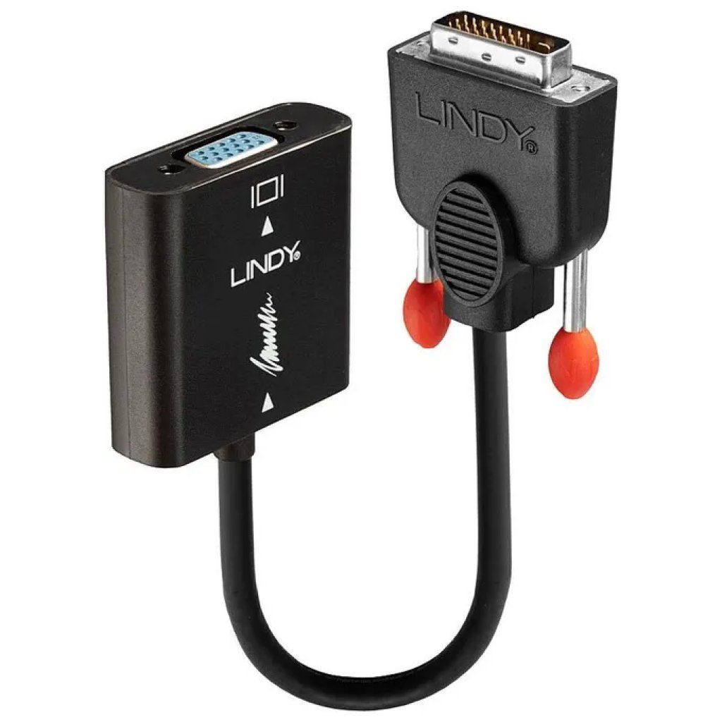 Lindy 38189 Adattatore da DVI-D a VGA, 1920×1200, cavo da 10 cm