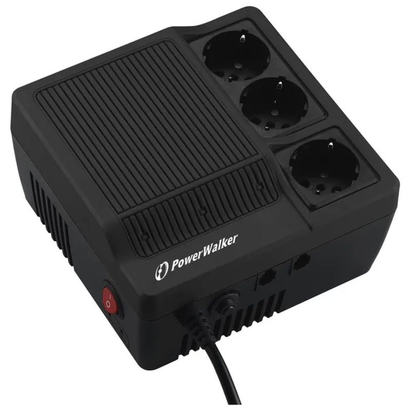 PowerWalker AVR 600 – Stabilizzatore di tensione 600 VA, 360 W, 3 prese Schuko
