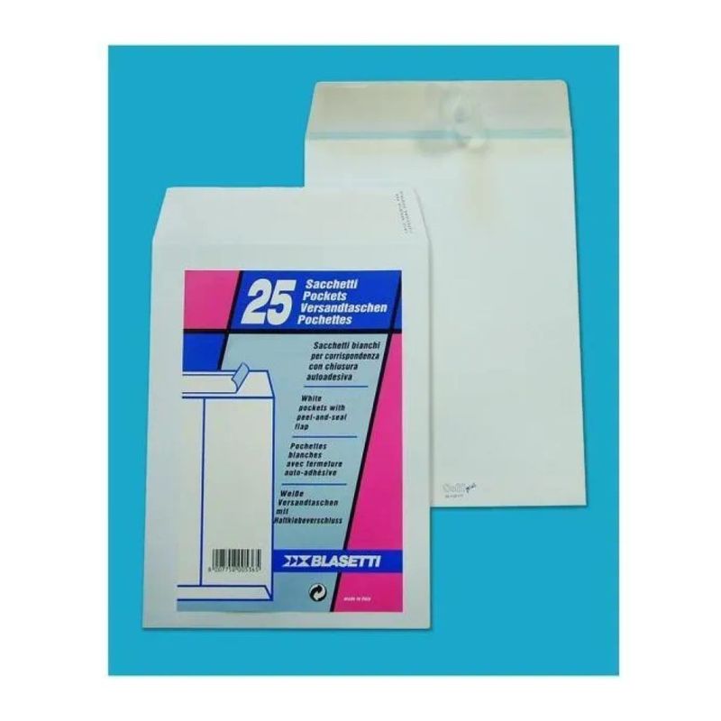 Blasetti Sacchetti self 25 × 35,3 cm, carta 80 g/m², confezione da 100 Blasetti Sacchetti self 25 × 35,3 cm, carta 80 g/m², confezione da 100
