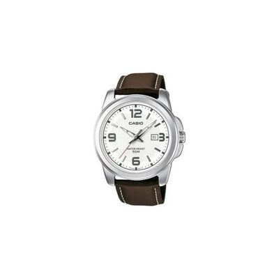 Casio MTP-1314PL-7AVEF Orologio Uomo con Cinturino in Pelle Marrone