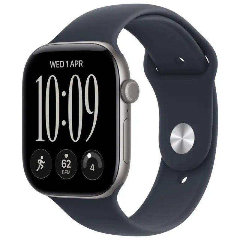 Apple Watch Series 12 GPS 42 mm Grigio Siderale, cinturino Sport Blu Marino M-L