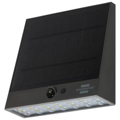 Brennenstuhl 1173740002 Lampada LED solare da parete, 1000 lm, 4000 K, IP54, grigia