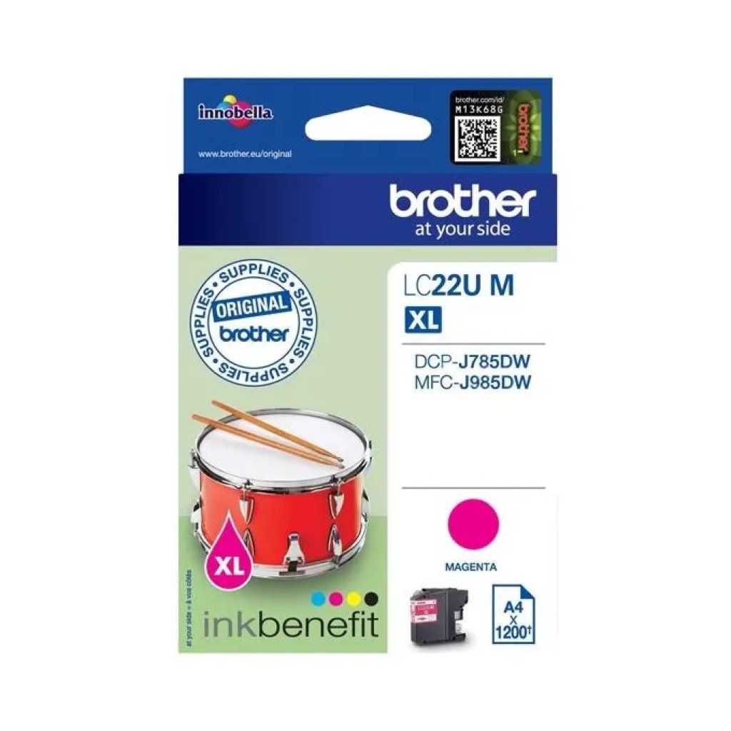 Brother LC22UM Cartuccia Inkjet Magenta XL – Fino a 1.200 pagine