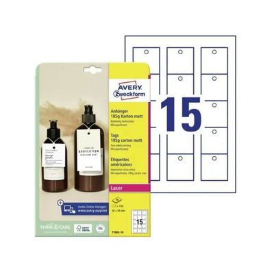Avery T1002-10 – 150 cartellini microperforati 80 × 50 mm