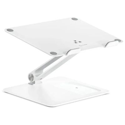 ALOGIC Elite Power Supporto Laptop con Ricarica Wireless 10 W, Bianco